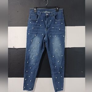 Shein Curve Women Denim Pearls Jeans